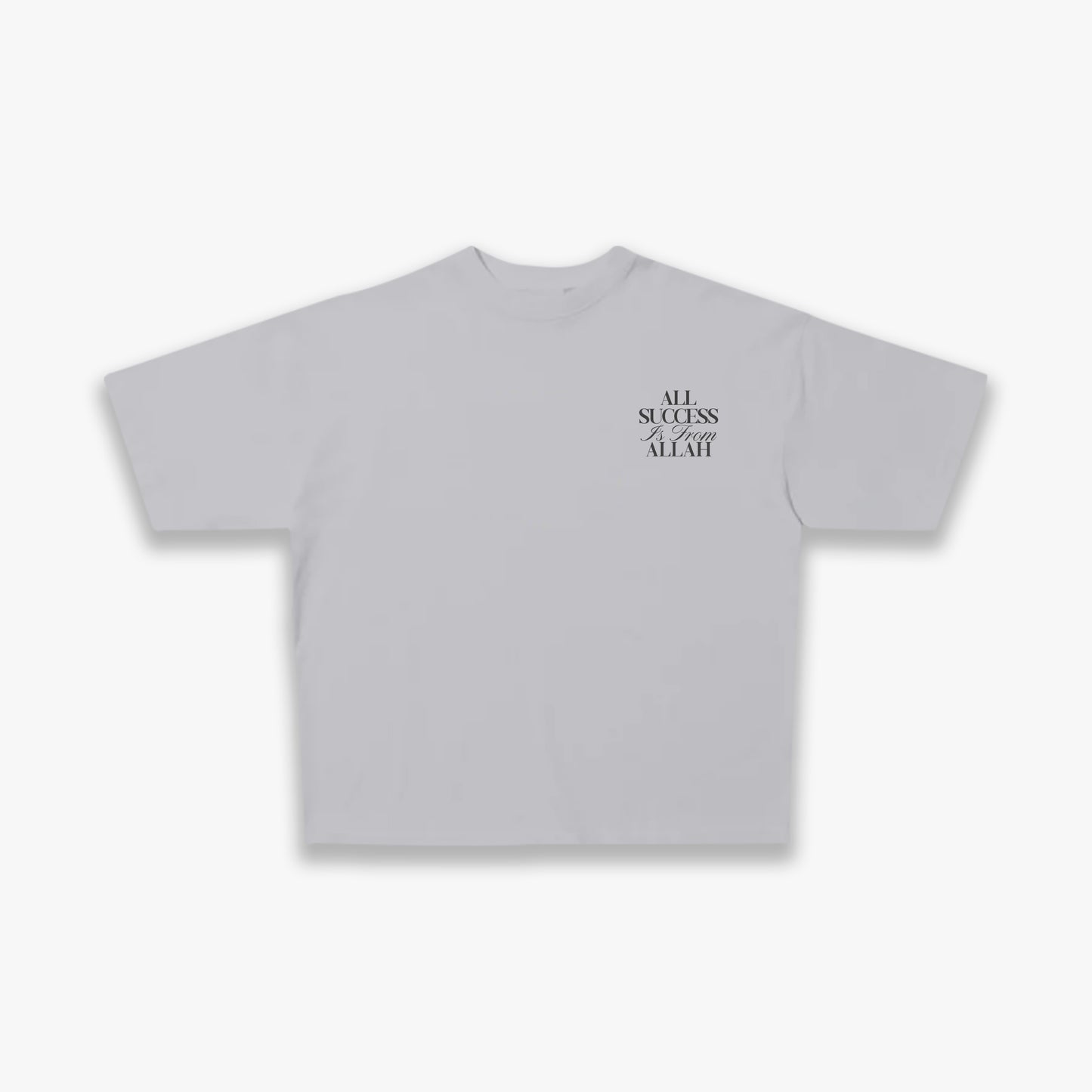 All Success from Allah Tee- Light Grey