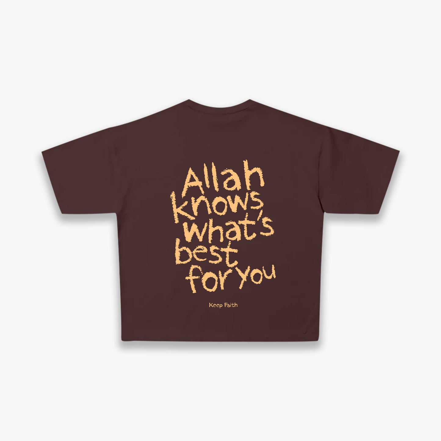 Allah Knows Best Tee - Brown