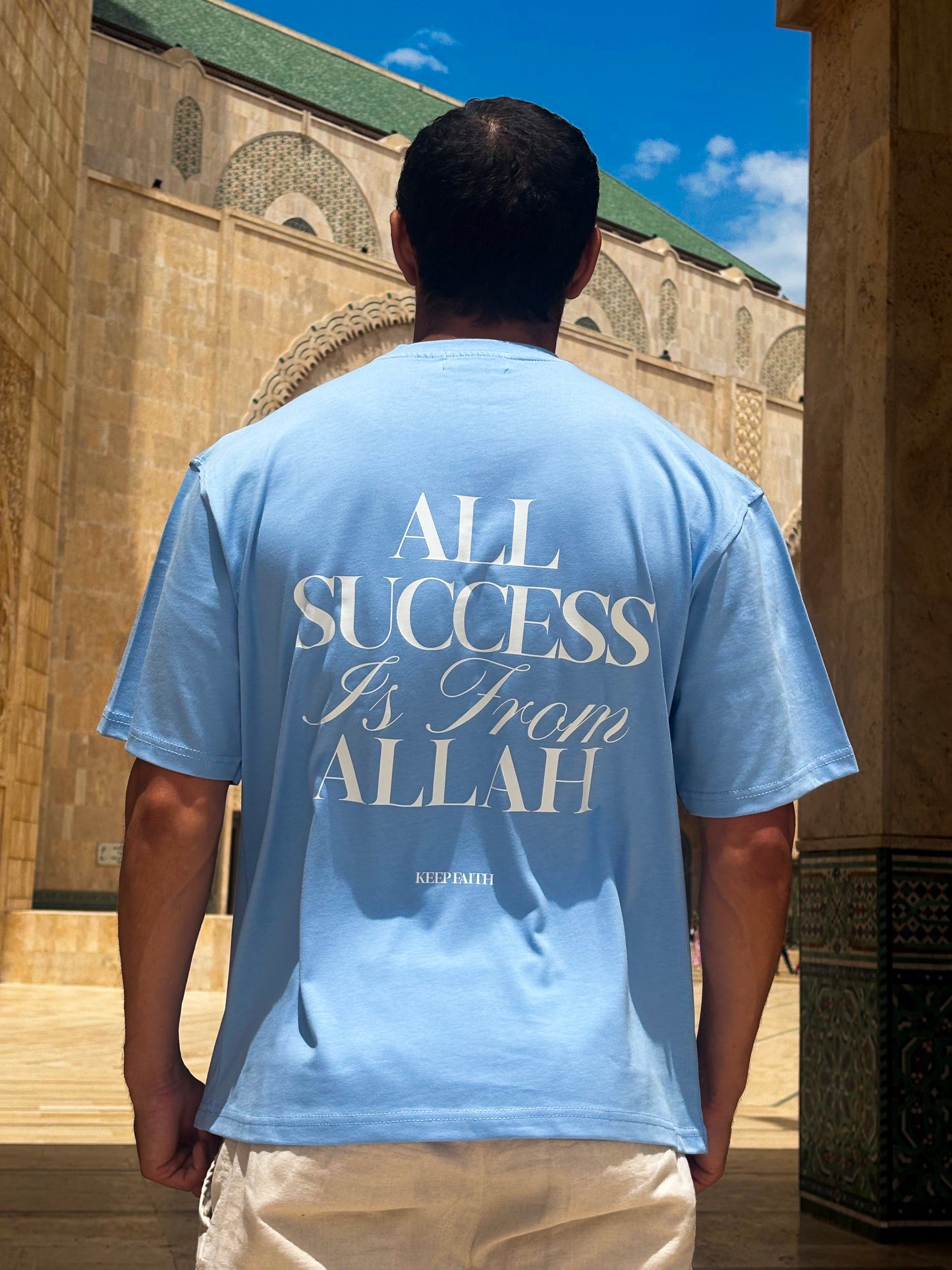 All Success from Allah Tee - Sky Blue