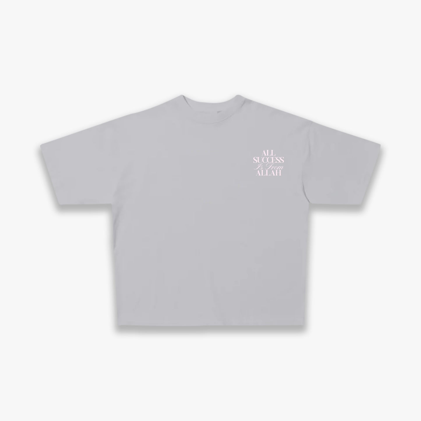 All Success from Allah Tee- Light Grey