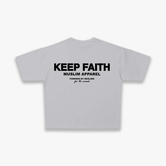 KEEP FAITH Essential Tee- Grey