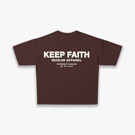 KEEP FAITH Essential Tee- Brown