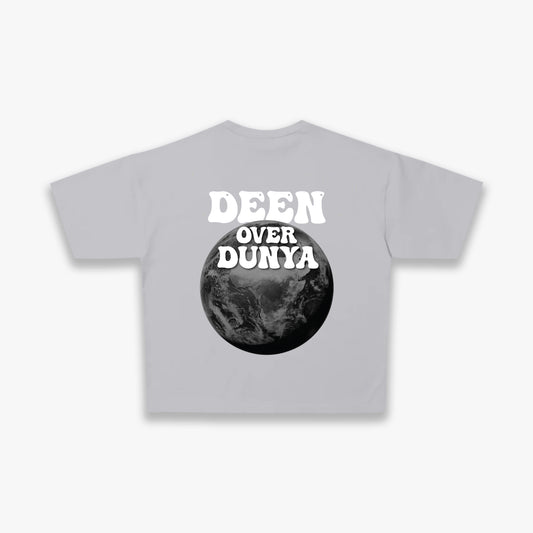 Deen over Dunya Tee- Grey